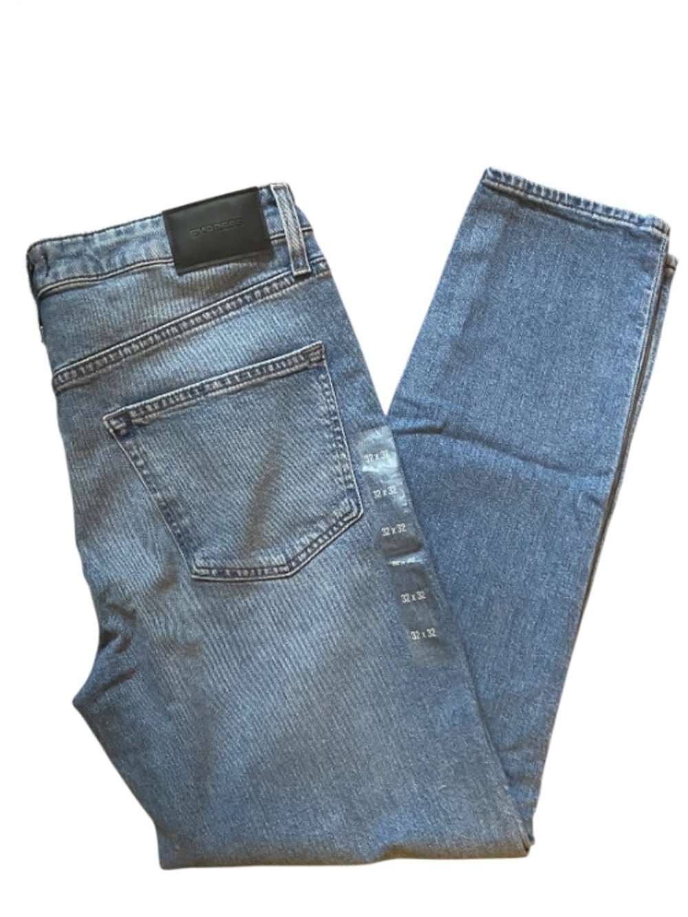 Express Classic Skinny Stretch Men's Blue Denim Jeans Straight Fit NWT Sz 32x32 - Picture 3 of 7